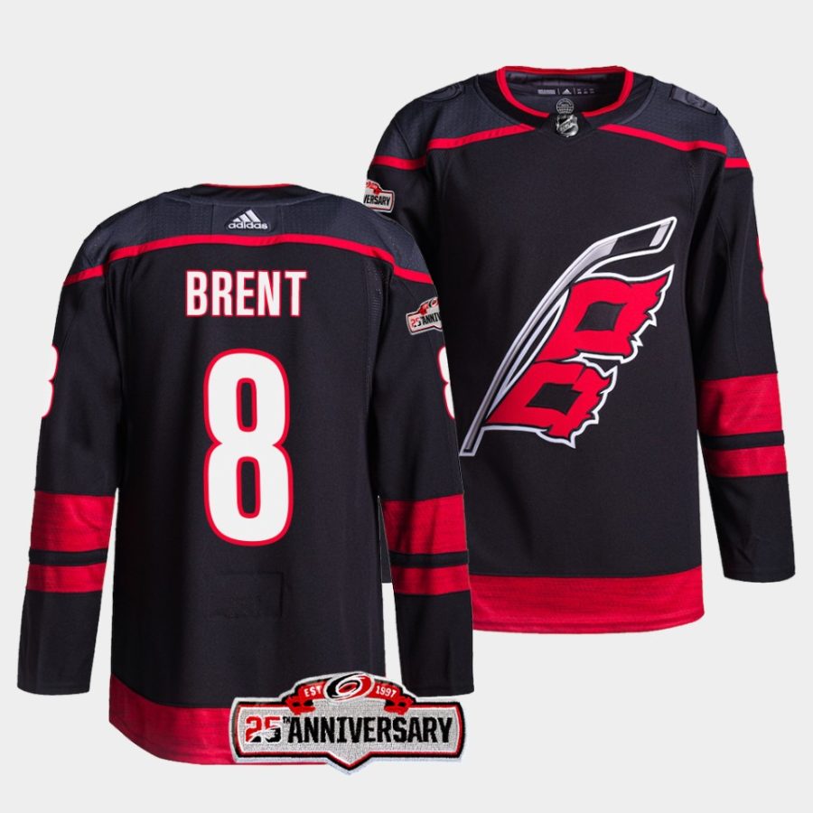 brent burns hurricanes black 2022 23authentic home 25th anniversary jersey