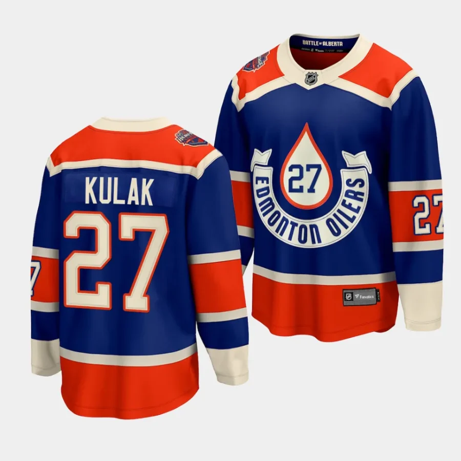 brett kulak oilers royal 2023 nhl heritage classic premier jersey