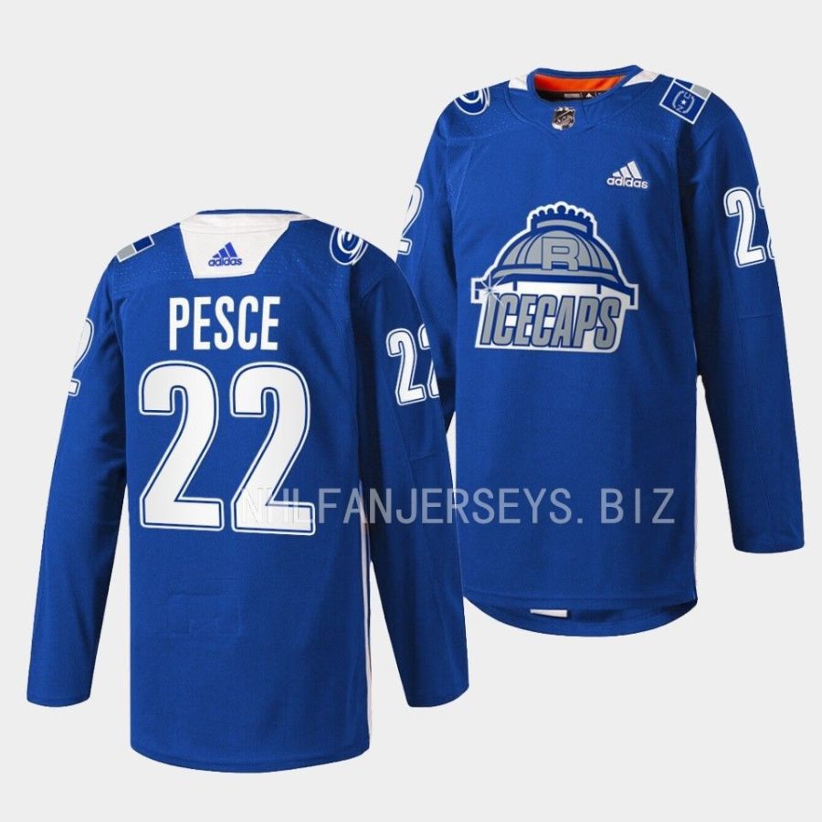 brett pesce hurricanes blue 2022north carolina night throwback jersey