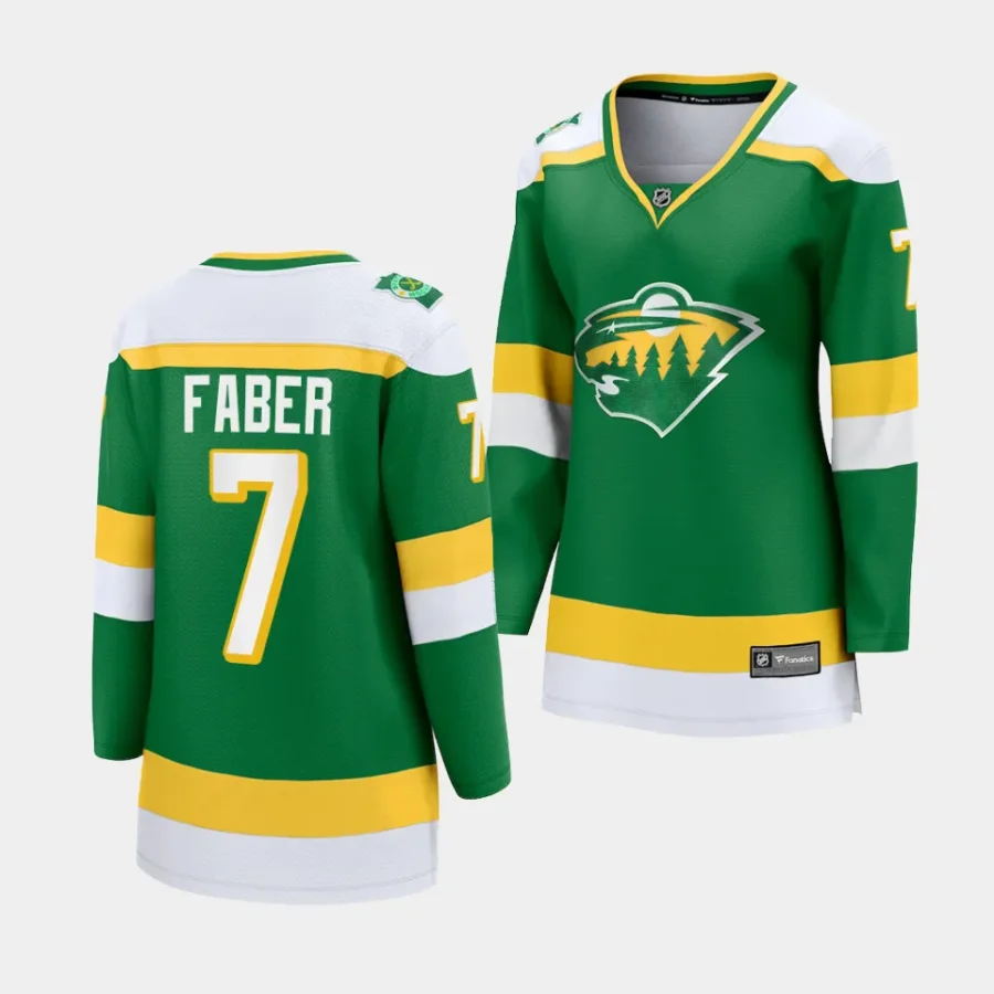 brock faber wild green alternate women jerseys