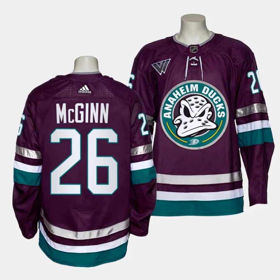 brock mcginn mighty ducks purple 2023 2430th anniversary alternate authentic jersey