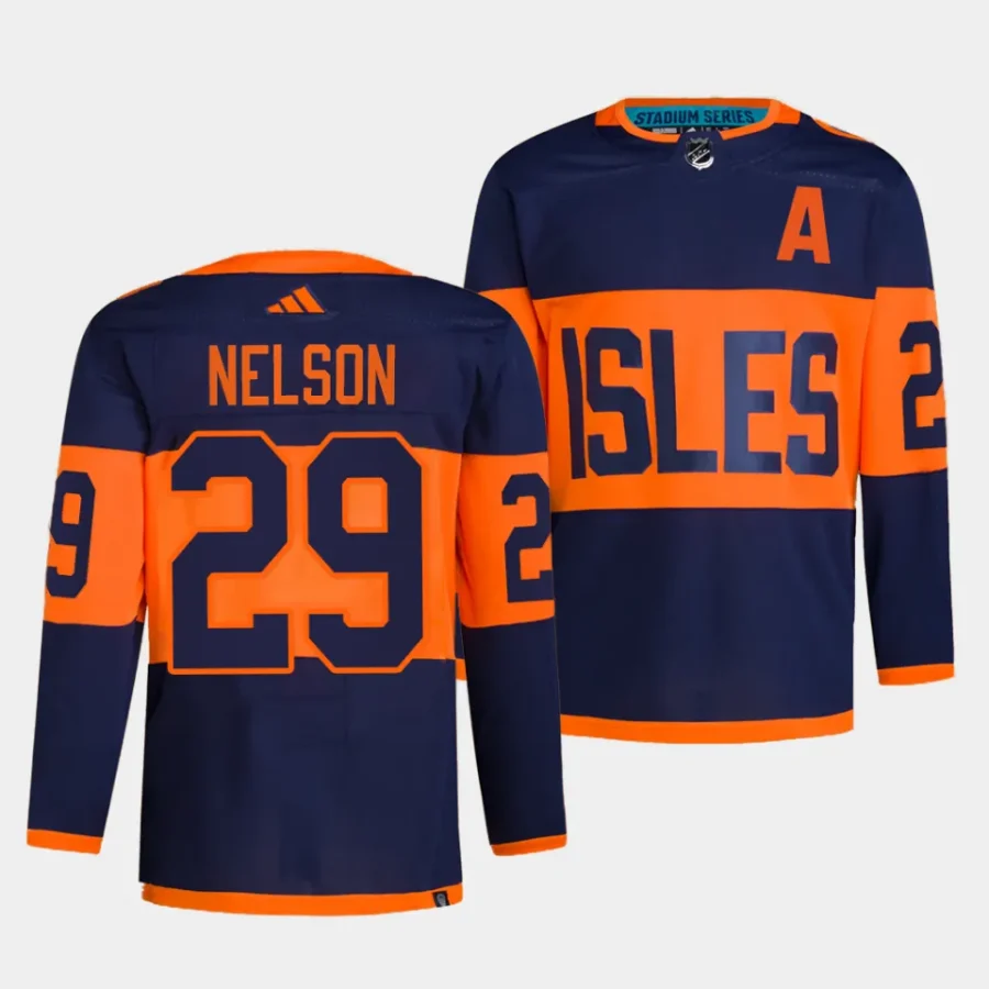 brock nelson islanders navy 2024 nhl stadium series authentic pro jersey