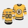 bruins custom gold 2021 reverse retro youth jersey