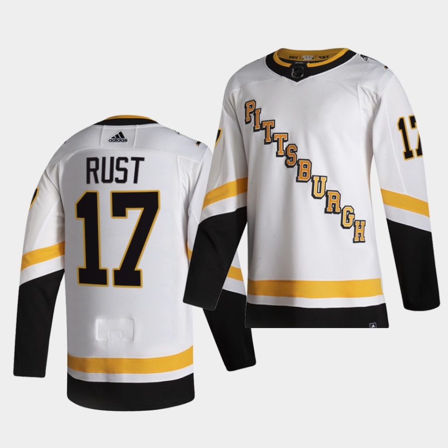 bryan rust penguins white reverse retro fourth authentic jersey