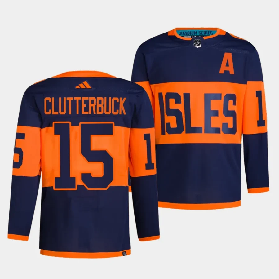 cal clutterbuck islanders navy 2024 nhl stadium series authentic pro jersey