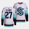 cale fleury kraken white away authentic pro jersey