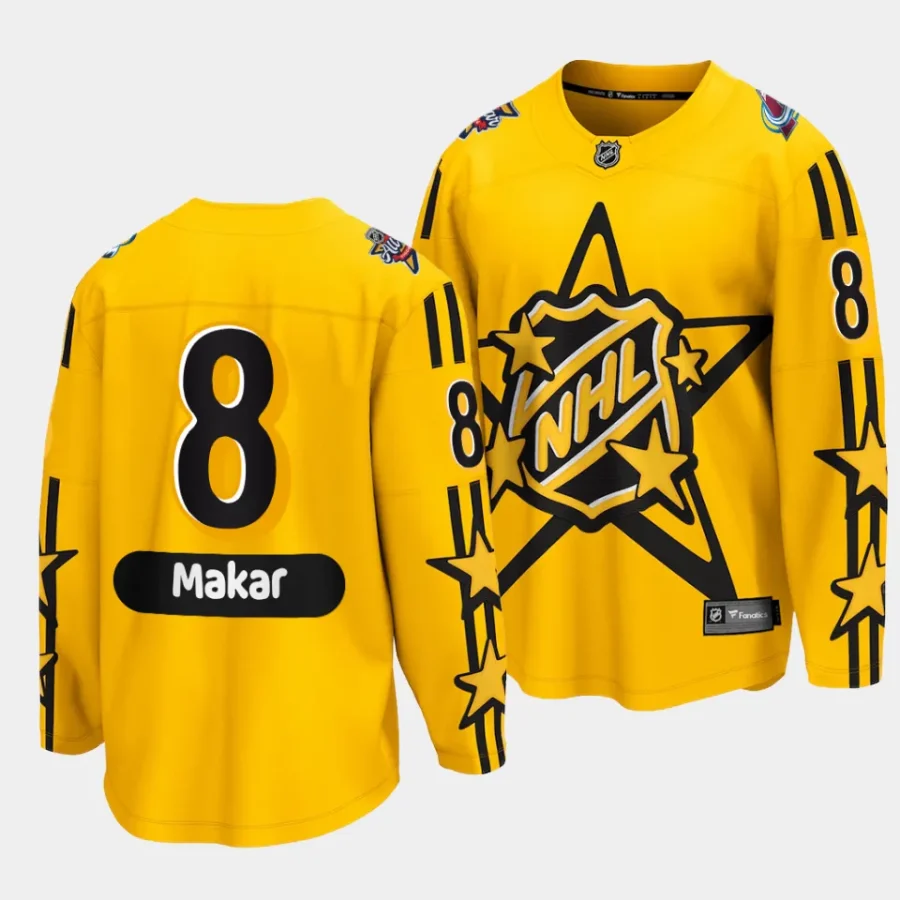 cale makar avalanche yellow 2024 nhl all star game breakaway jersey