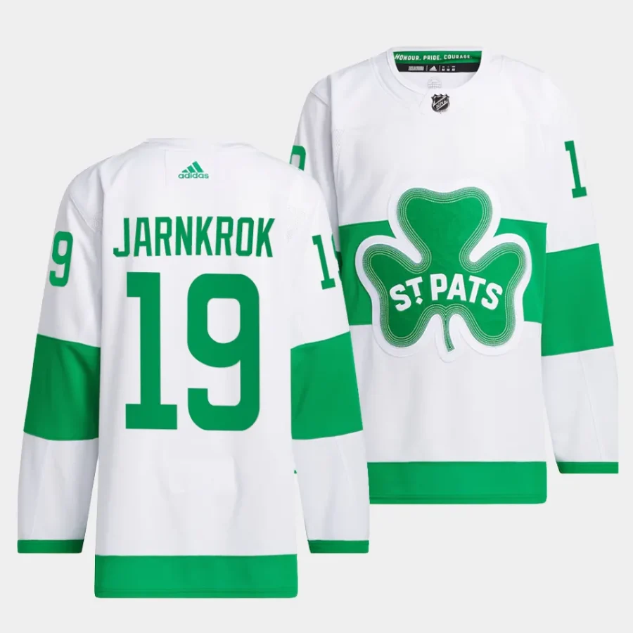 calle jarnkrok maple leafs white 2024 st. patricks alternate primegreen authentic jersey