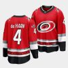 calvin de haan hurricanes red 25th anniversary premier jersey