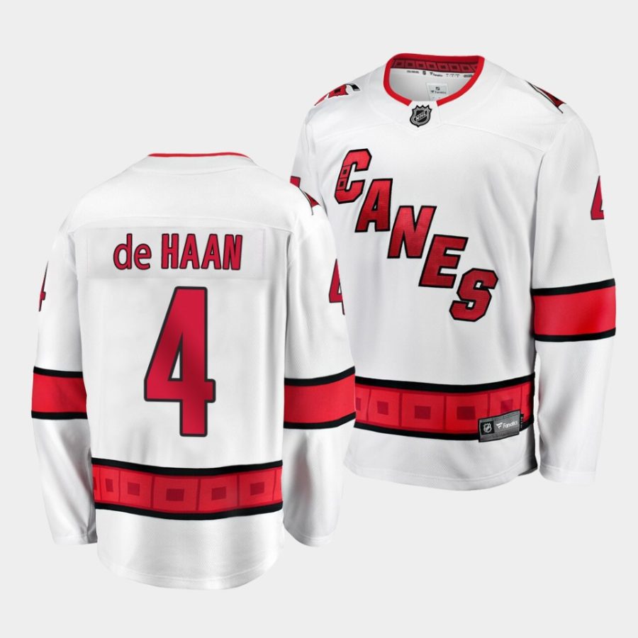 calvin de haan hurricanes white away breakaway player jersey