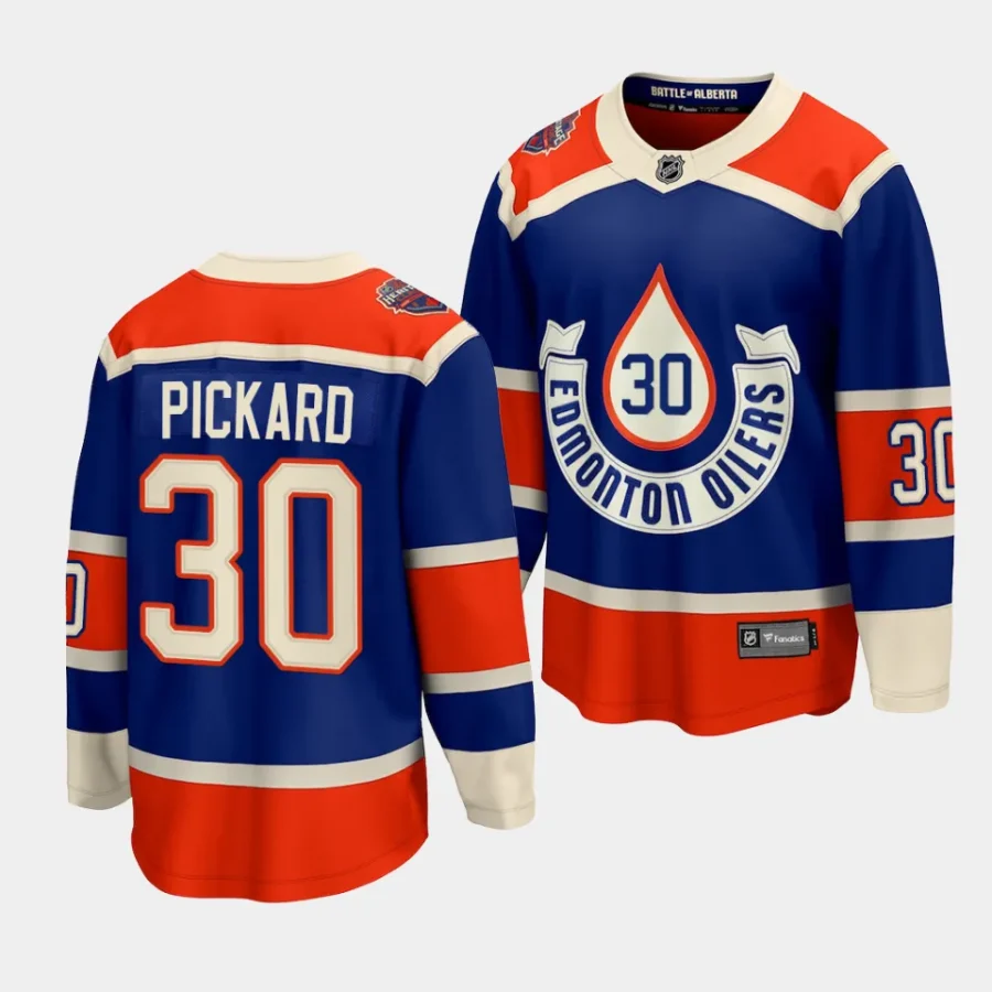 calvin pickard oilers royal 2023 nhl heritage classic premier jersey