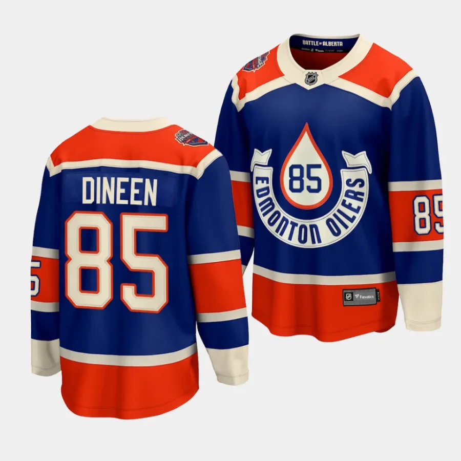 cam dineen oilers royal 2023 nhl heritage classic premier jersey