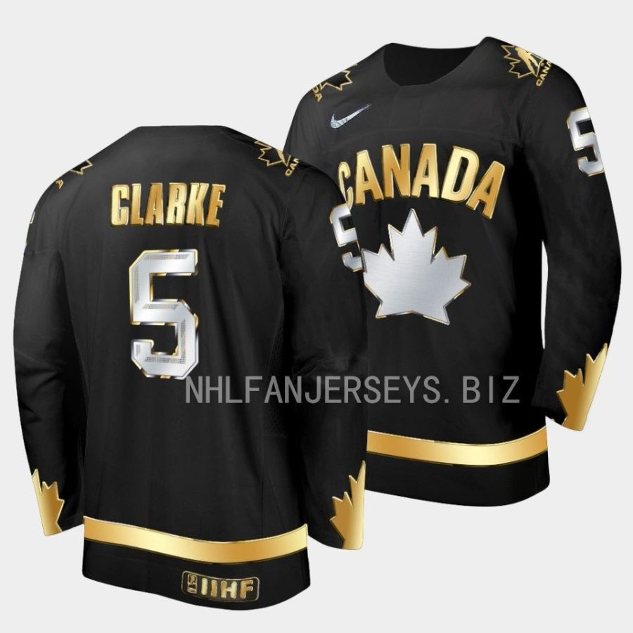 canada 20x iihf world junior gold brandt clarke black jersey