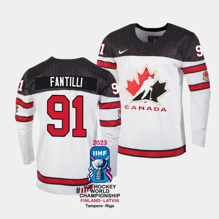 canada adam fantilli 2023 iihf world championship white home jersey