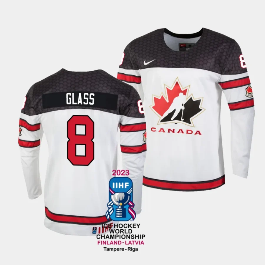 canada cody glass 2023 iihf world championship white home jersey