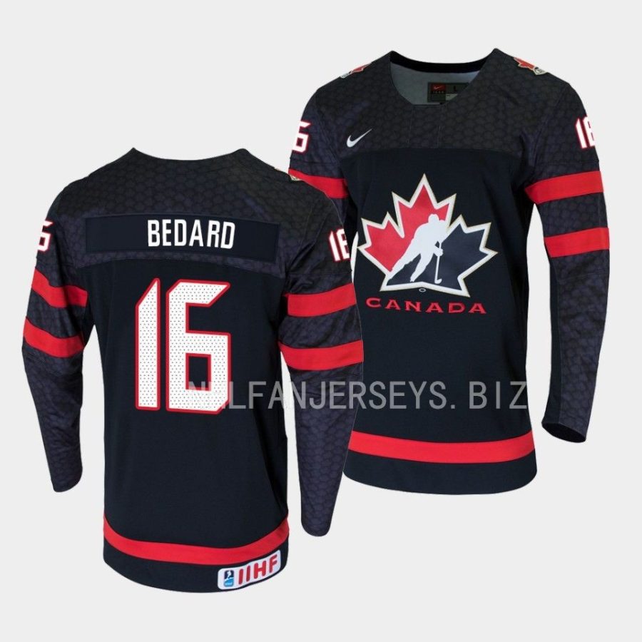 canada connor bedard 2023 iihf world junior champions black jersey