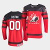 canada custom 2021 iihf world junior championship red away jersey