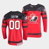 canada custom 2022 iihf world junior championship red away jersey