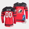 canada custom 2023 iihf world championship red away jersey