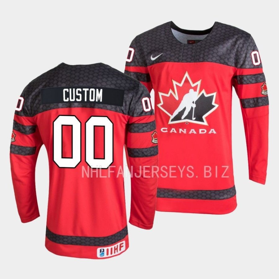 canada custom 2023 iihf world junior championship red jersey