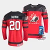 canada justin barron 2023 iihf world championship red away jersey