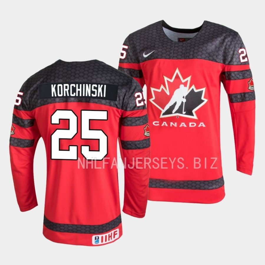 canada kevin korchinski 2023 iihf world junior championship red jersey