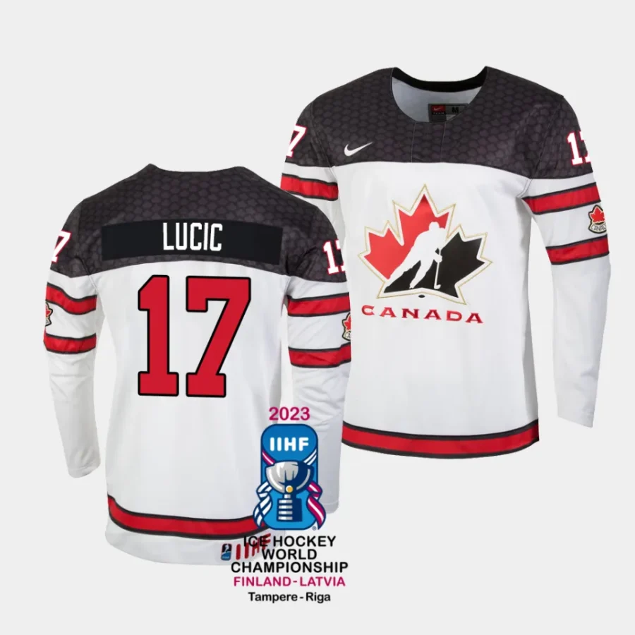 canada milan lucic 2023 iihf world championship white home jersey