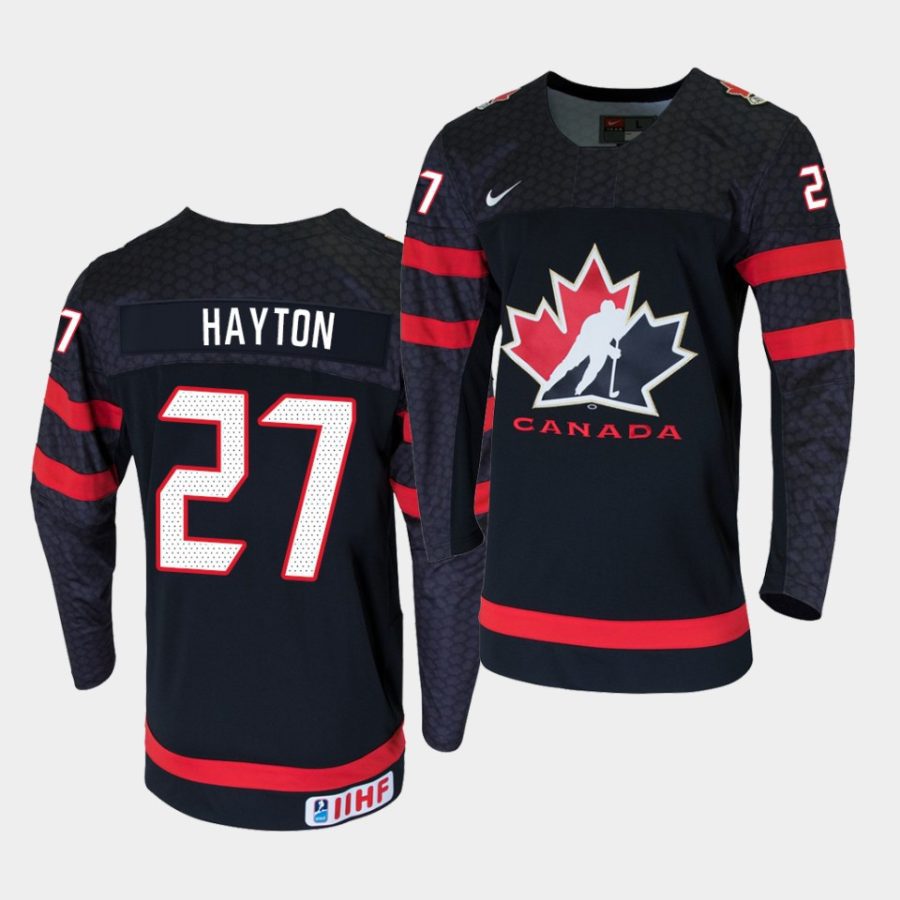 canada team barrett hayton 2020 iihf world junior championship black jersey