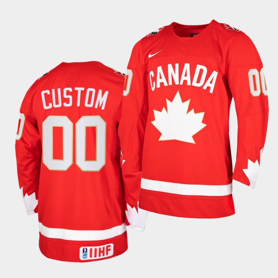 canada team custom 2021 iihf world junior championship red heritage limited jersey