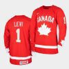 canada team devon levi 2021 iihf world junior championship red heritage limited jersey