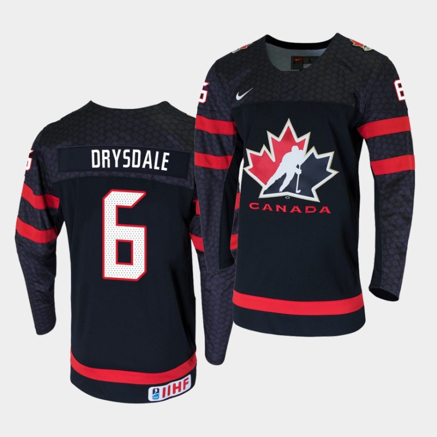 canada team jamie drysdale 2020 iihf world junior championship black jersey