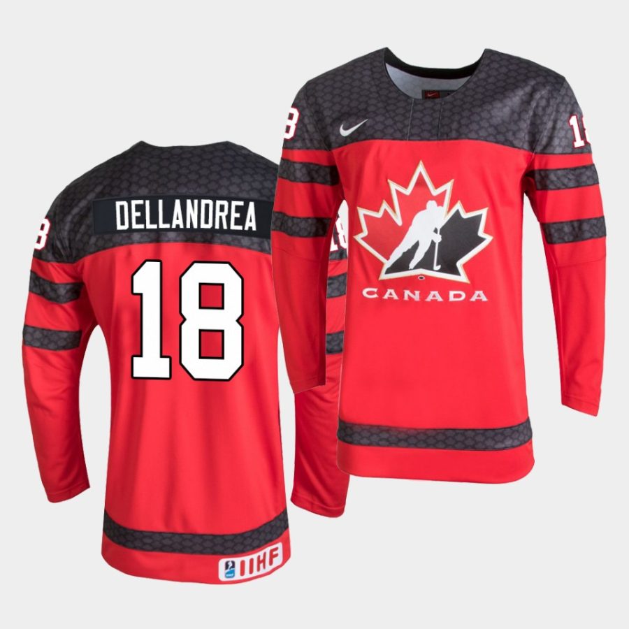 canada team ty dellandrea 2020 iihf world junior championship red jersey