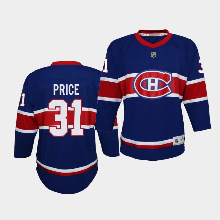 canadiens carey price royal 2021 reverse retro youth jersey