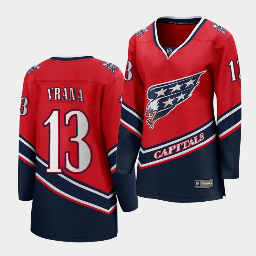 capitals jakub vrana red 2021 reverse retro women jersey