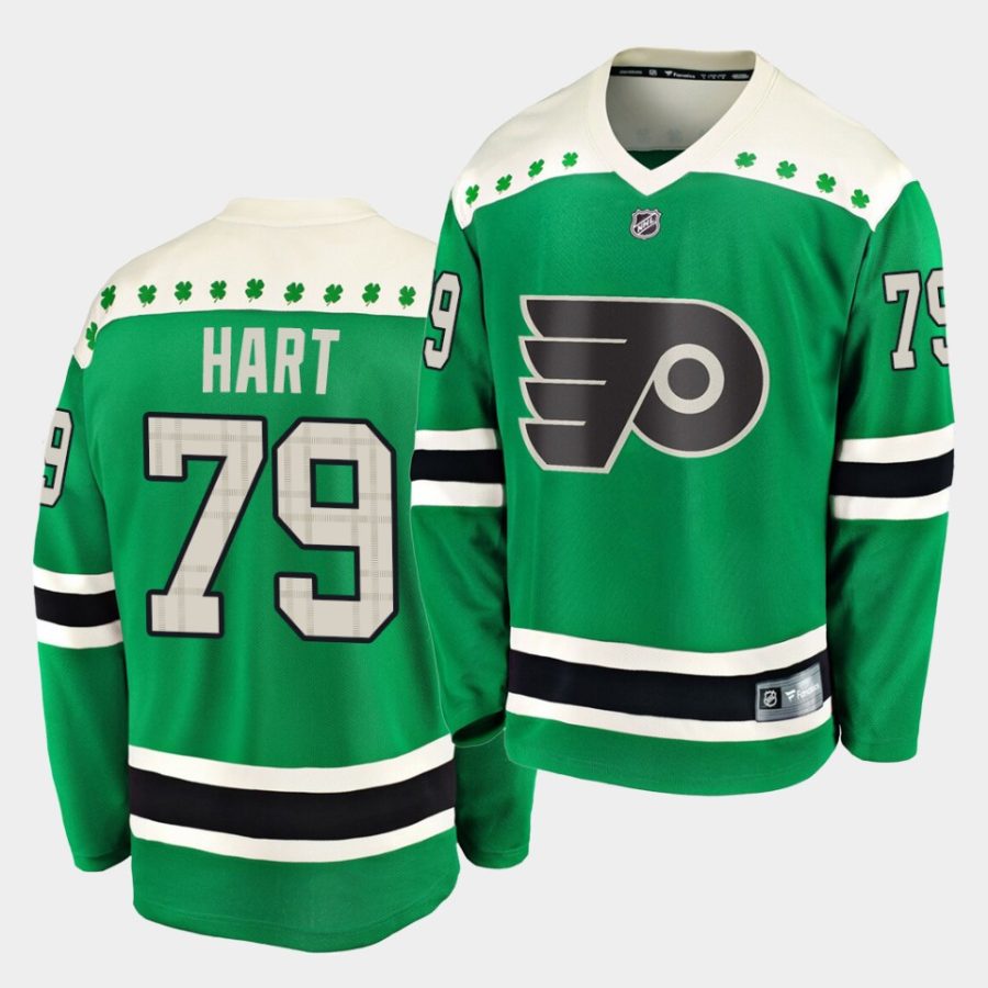 carter hart flyers 2020 st. patricks day green jersey 0