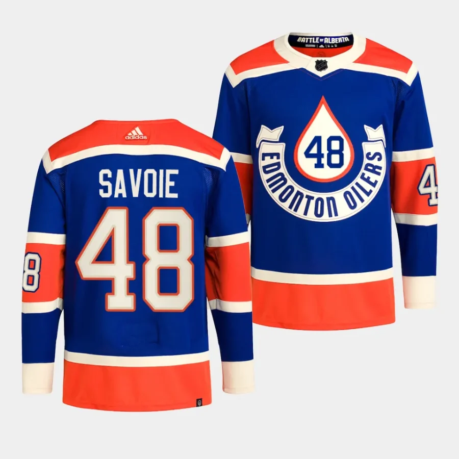 carter savoie oilers royal 2023 nhl heritage classic primegreen authentic playerjersey