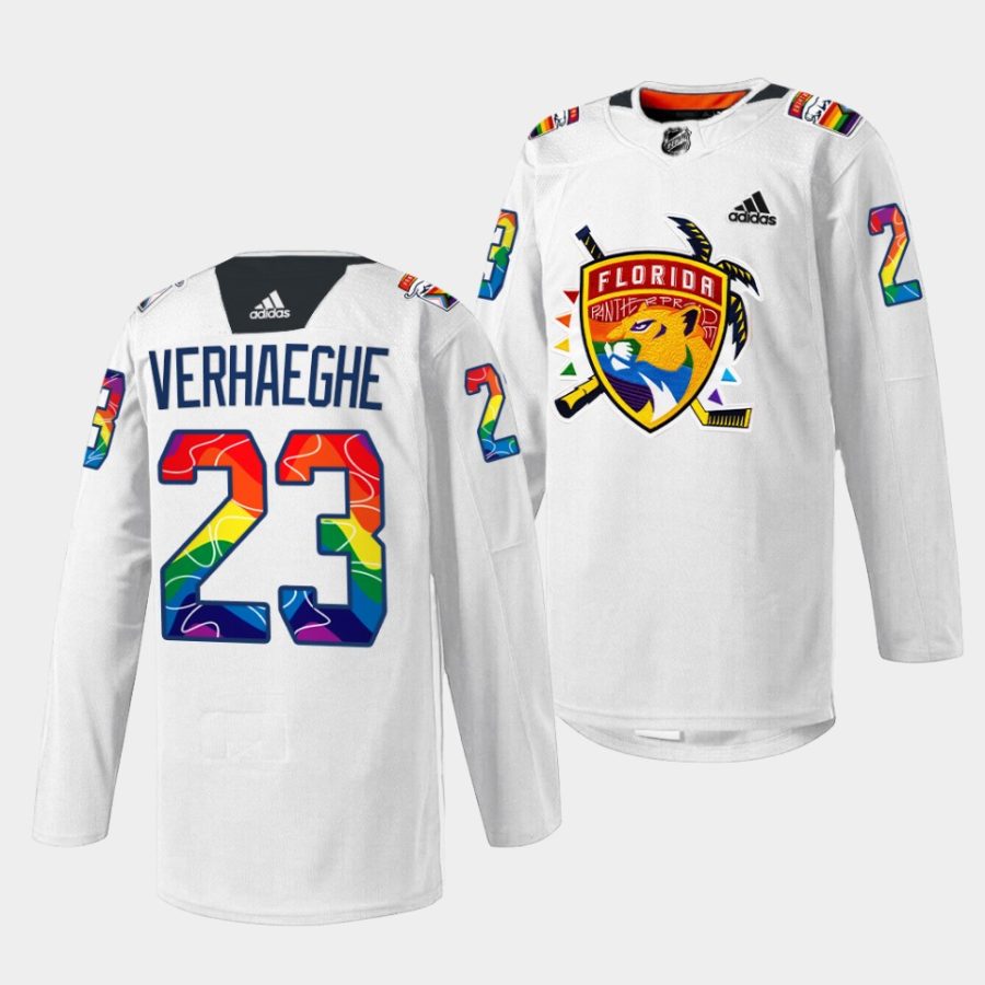 carter verhaeghe panthers white pride night 2023 warmup jersey