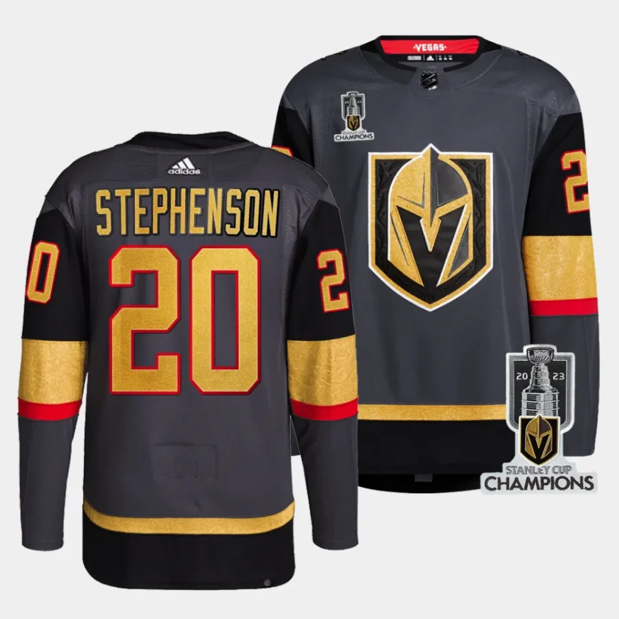 chandler stephenson vgk 2023 stanley cup champions gray authentic alternate men jersey