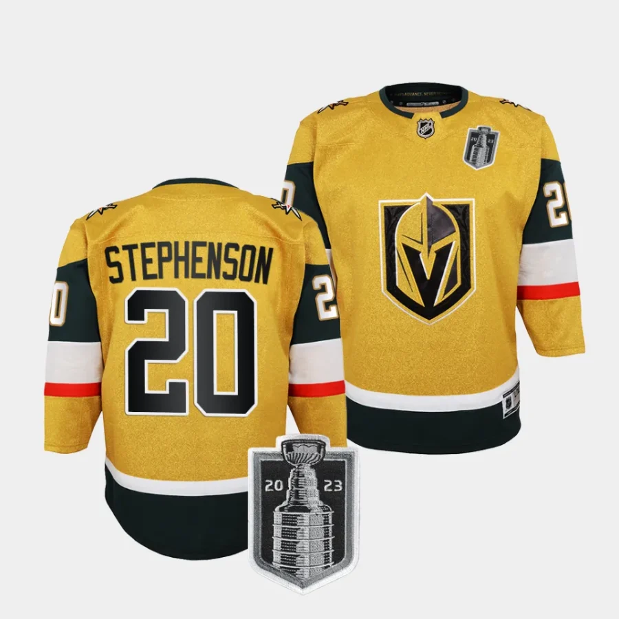 chandler stephenson vgk 2023 stanley cup final youth goldhome jersey