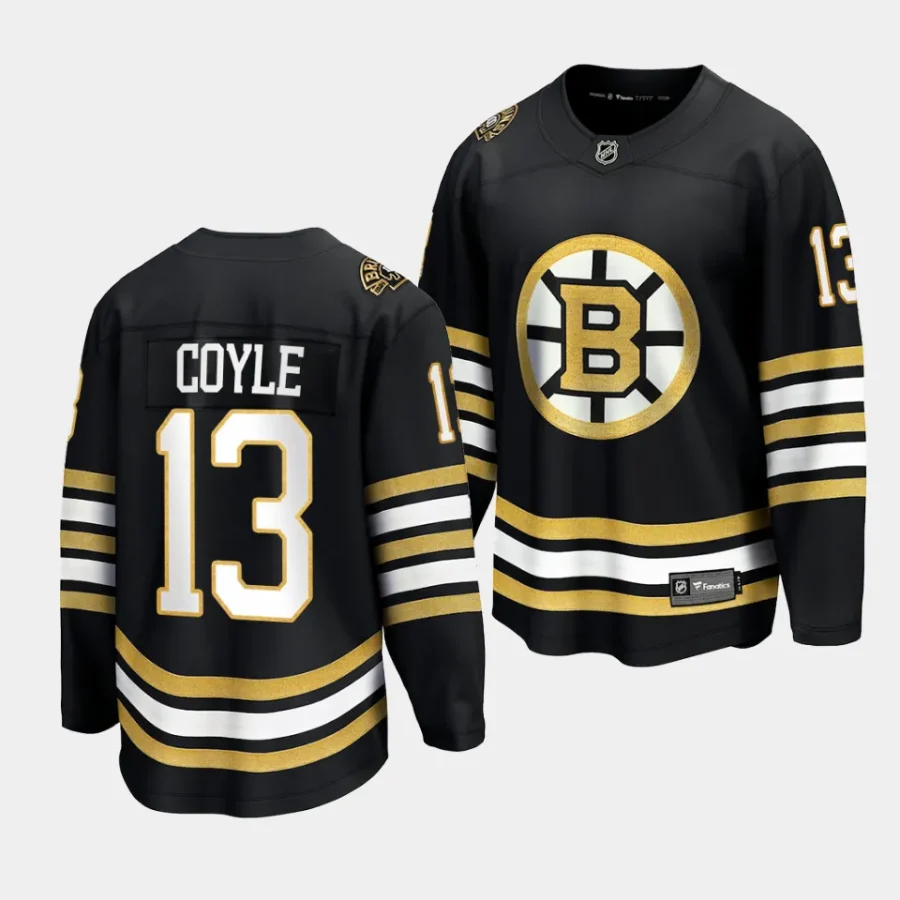 charlie coyle bruins black 2023 24 100th anniversary premier jersey