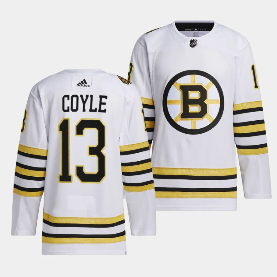 charlie coyle bruins white 2023 24100th anniversary primegreen authentic playerjersey