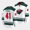 charlie stramel wild white away 2023 nhl draft breakaway playerjersey