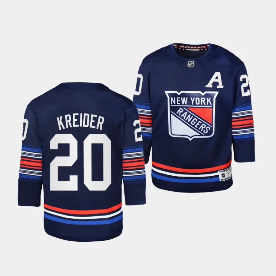 chris kreider rangers 2023 24alternate youth navypremier third jersey