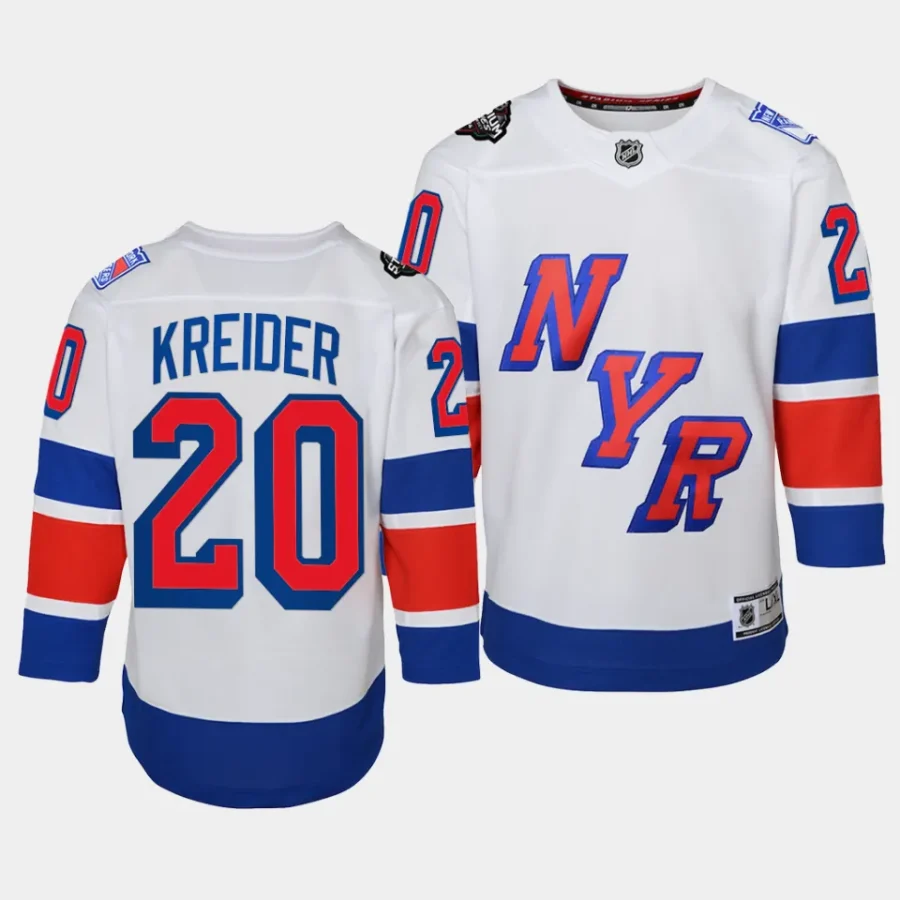 chris kreider rangers 2024 nhl stadium series youth white jersey