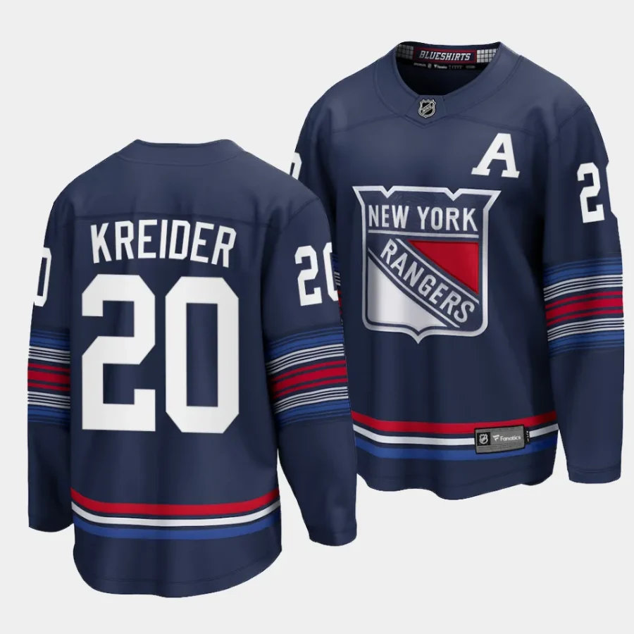 chris kreider rangers navy 2023 24alternate premier jersey