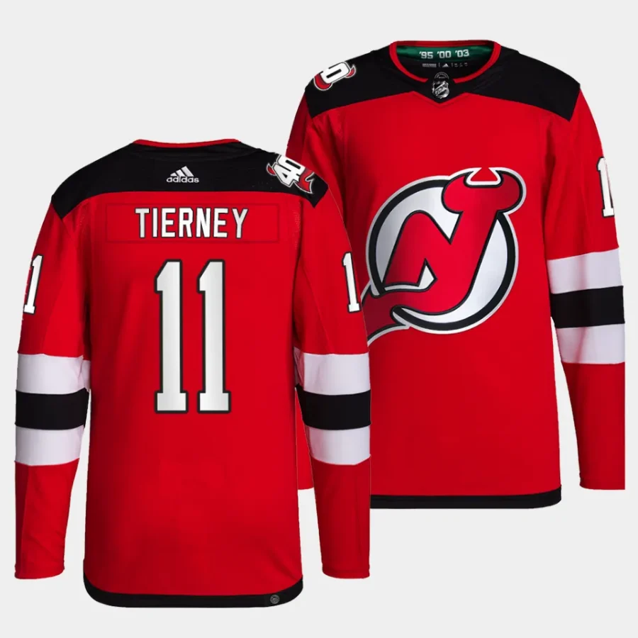 chris tierney devils red home primegreen jersey