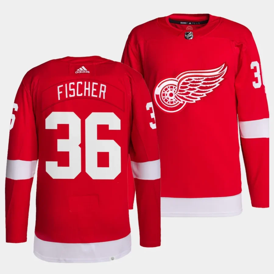 christian fischer red wings red home primegreen authentic projersey