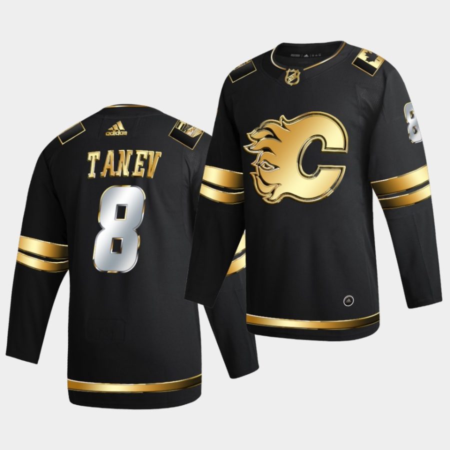 christopher tanev flames 2020 21 black golden edition limited authentic jersey