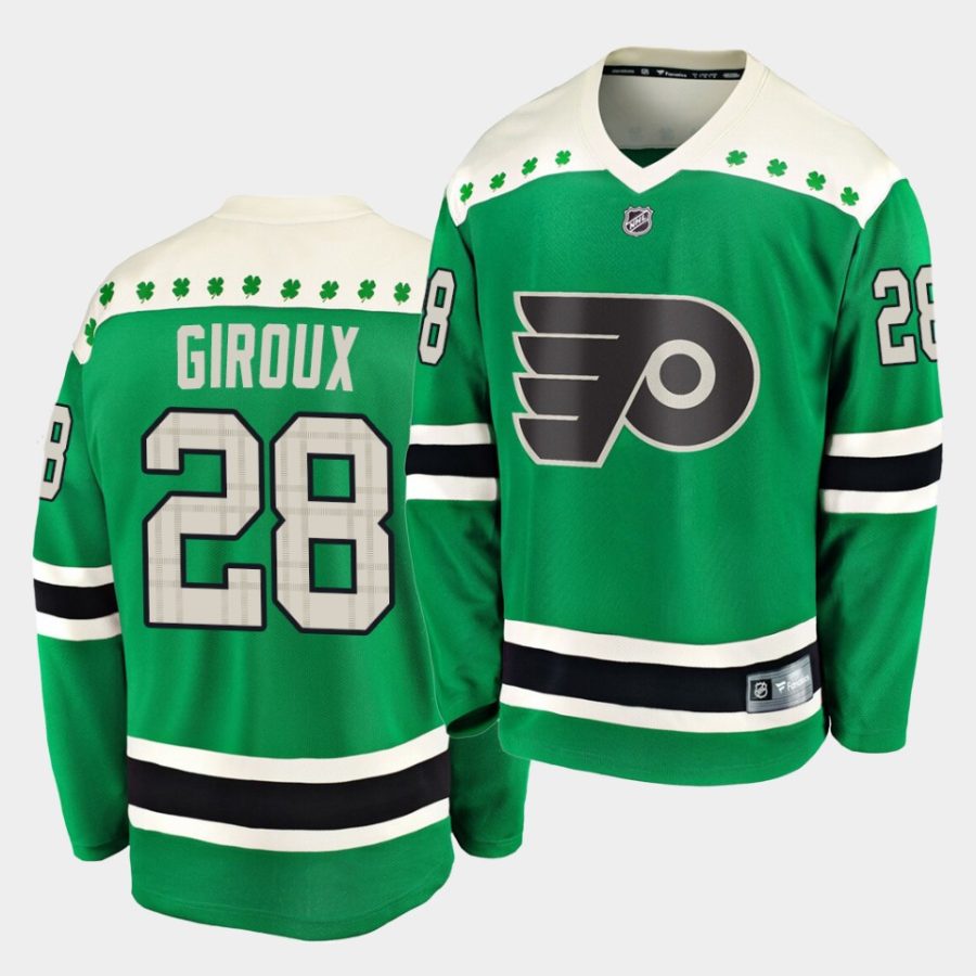 claude giroux flyers 2020 st. patricks day green jersey 0