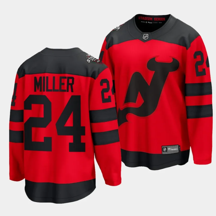 colin miller devils red 2024 nhl stadium series breakaway player jersey